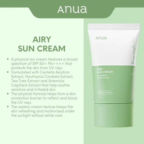 Anua Airy Sun Cream SPF50+ PA++++ 50ml