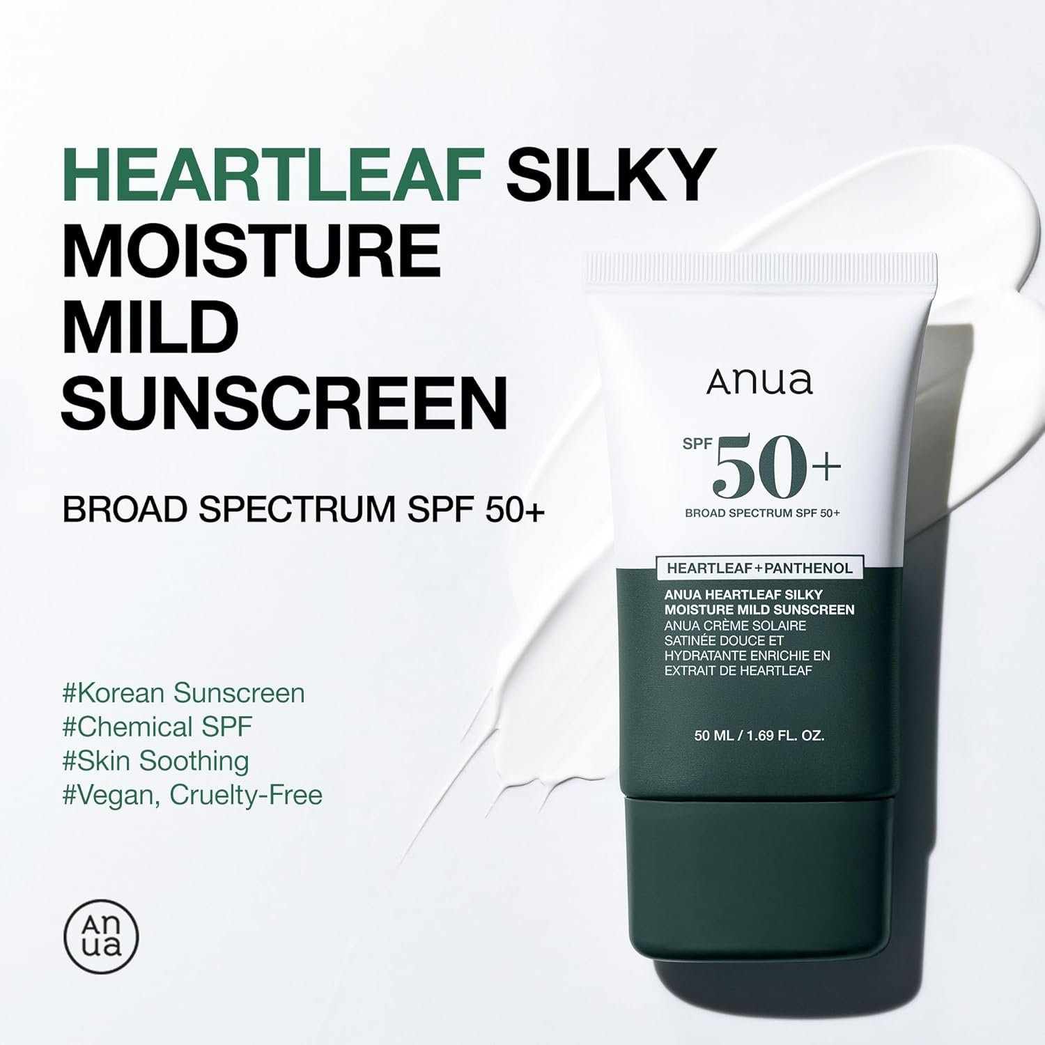 Anua Heartleaf Silky Moisture Sun Cream SPF50 50ml
